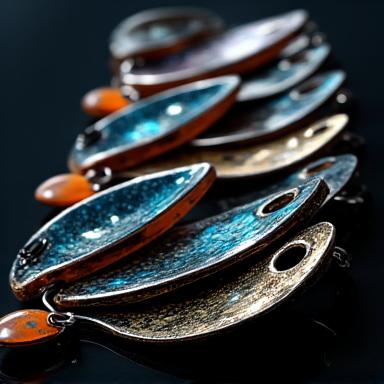 曲面が異なるスプーンルアーの配列